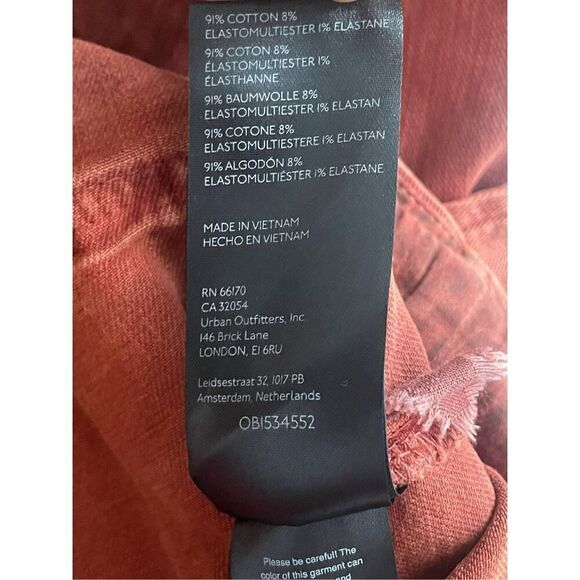 Anthropologie Pilcro terracotta button front denim mini dress US 0 - Picture 6 of 8